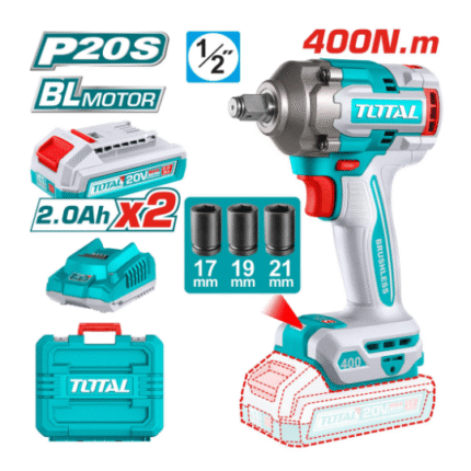 TOTAL აკ. ქანჩის გასაღები (გაიკავიორტი) TIWLI2040 Li-Ion 20V 400 ნიუტონი